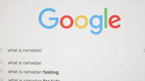 Tracking Out Typing What is Ramadan in Google Search Bar