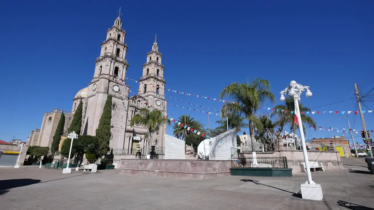 Mexico Santa Maria Church With Street Lights