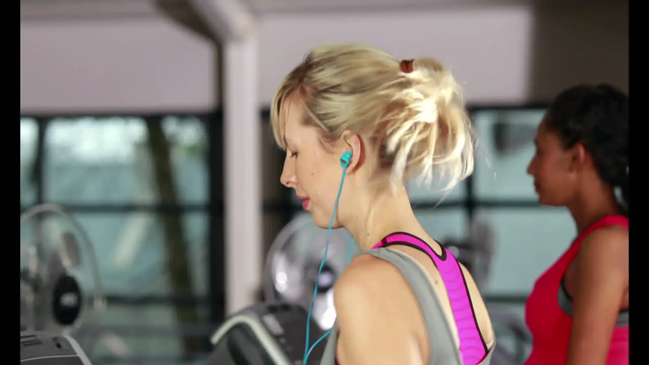 Woman running on the treadmill