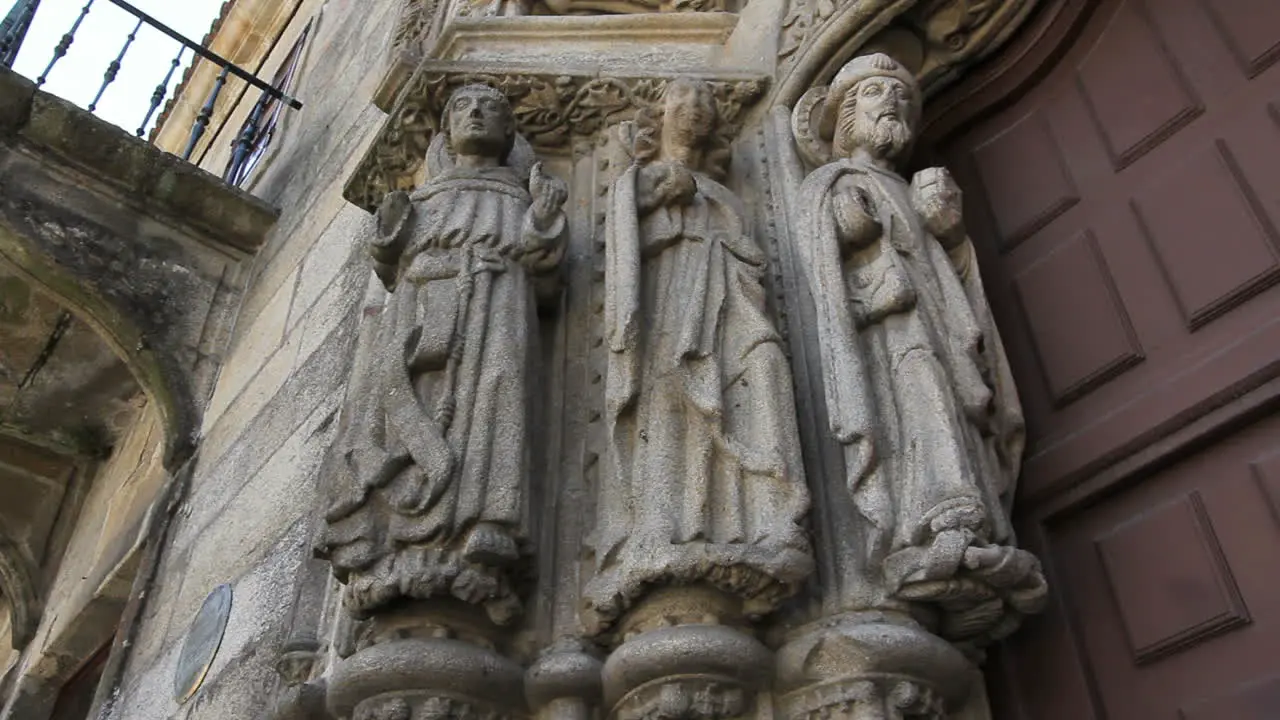 Santiago carving of saints on church