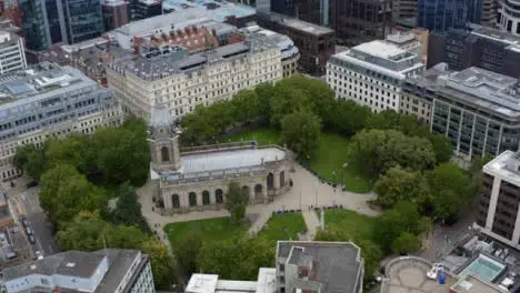 Drone Shot Orbiting Over St Philip's Cathedral