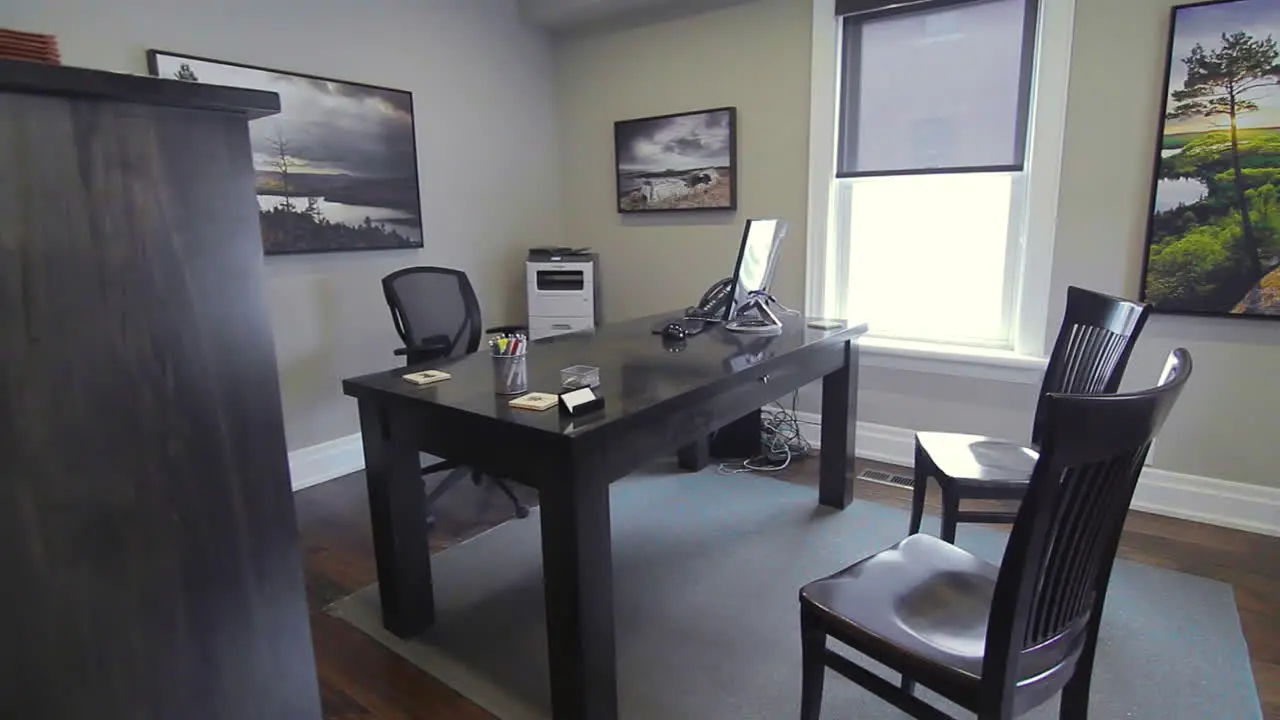 Lawyer's office with a large wooden desk