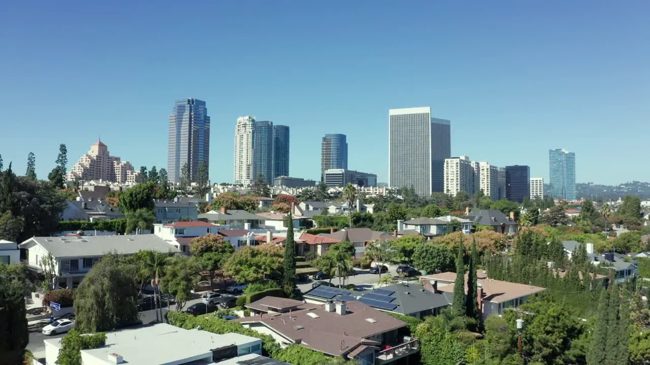 Century City Los Angeles CA USA Aerial View of Central Towers and Skyscrapers Cityscape Skyline