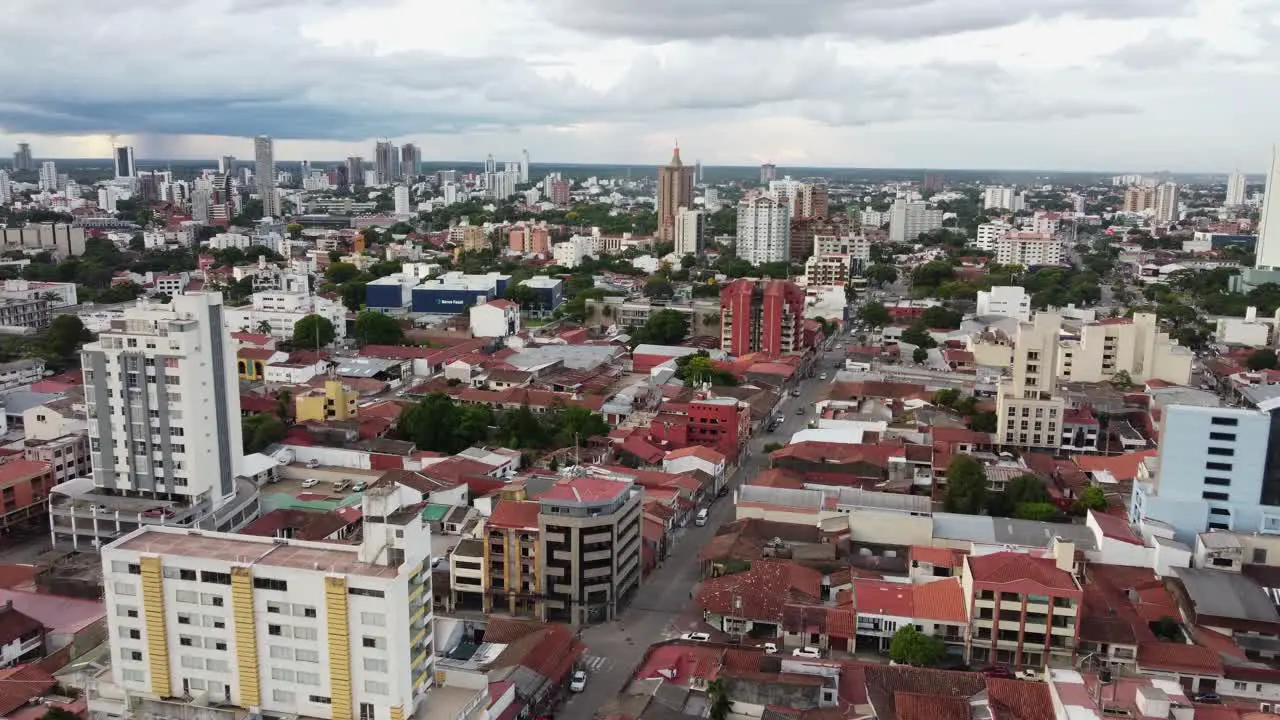 Aerial view of city skyline Santa Cruz de la Sierra in Bolivia