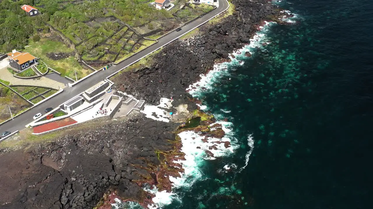 Aerial View Of Holiday Home With Ocean Scenery In Faja do Fischer Feteira Portugal