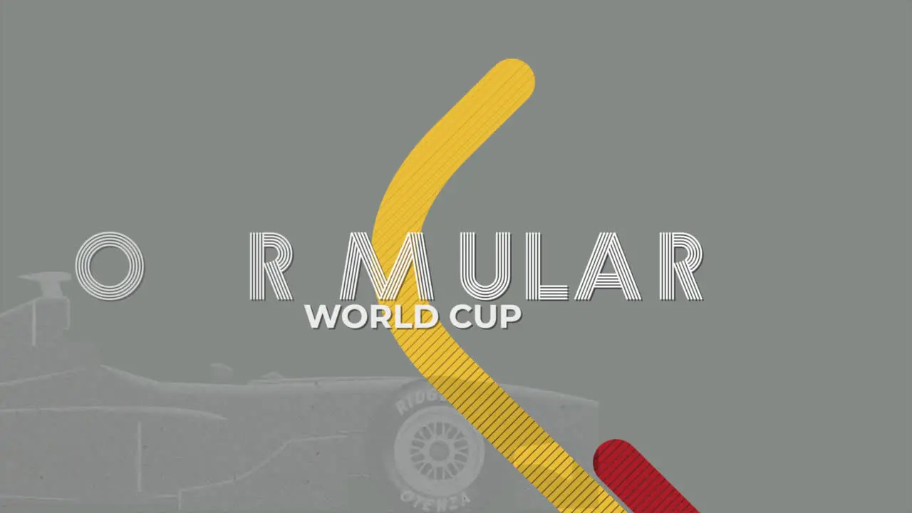 Motion abstract geometric lines and text Formula R World Cup retro sport background