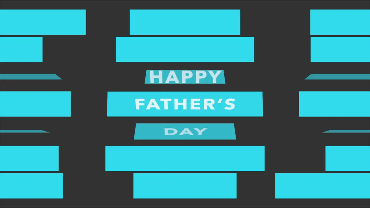 Animation text Fathers day on black fashion and minimalism background with blue lines