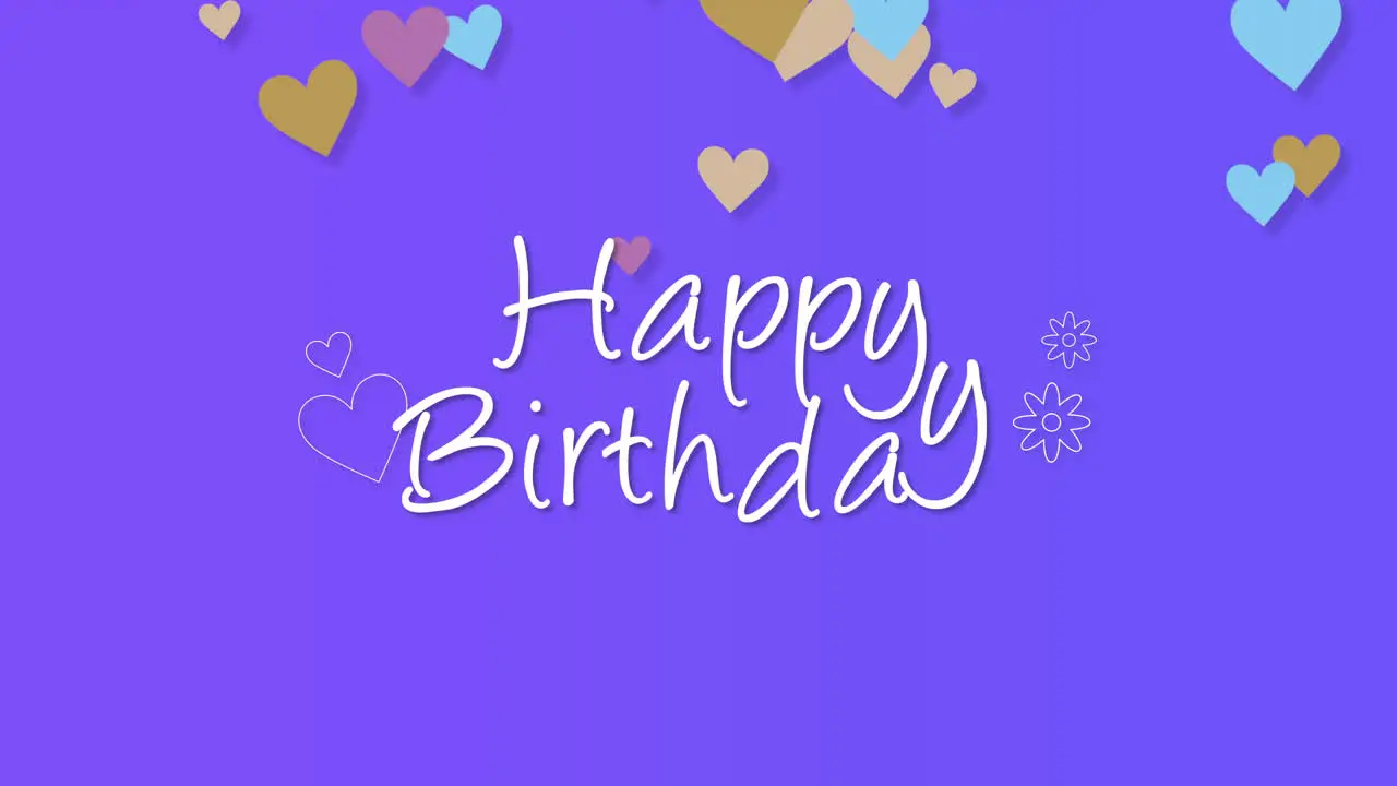 Animated closeup Happy Birthday text on holiday background 33