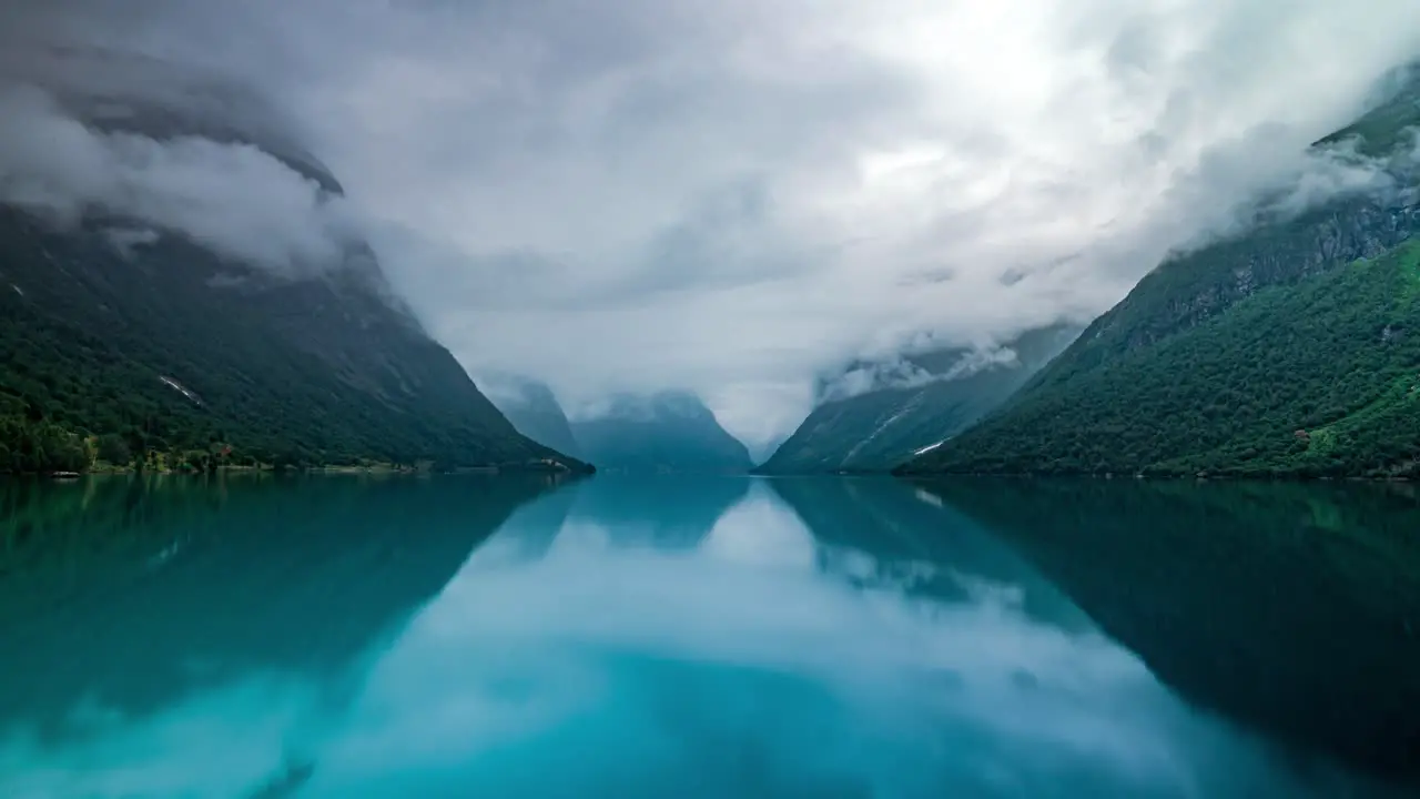 Timelapse Beautiful Nature Norway natural landscape lovatnet lake Lodal valley