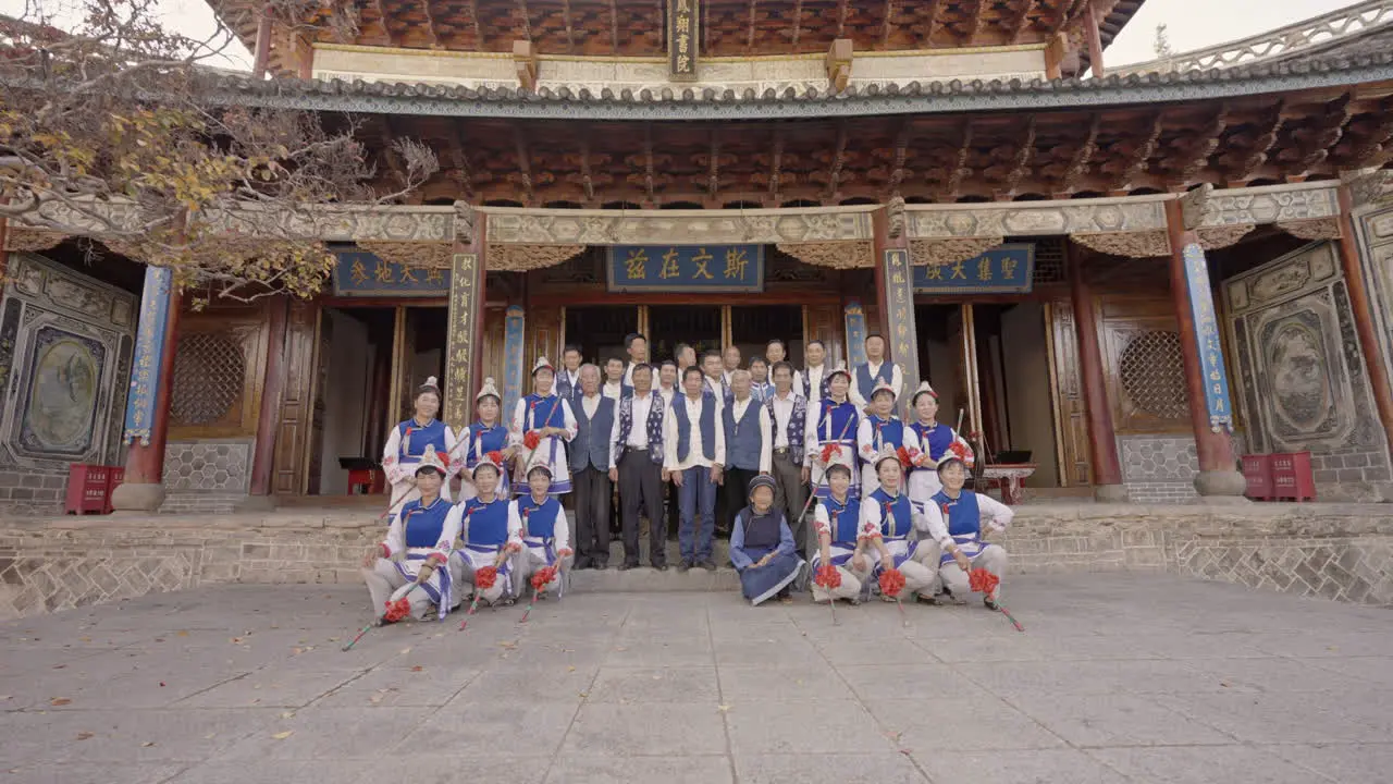 Ethnic Minority Musical Group Performing Traditional Dance and Song