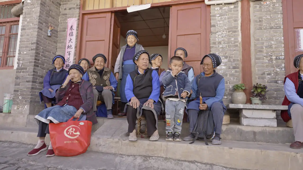 Bai Ethnic Minority Group in Traditional Village in Yunnan China