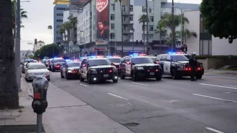 Hollywood Static Police Cars Blocking Road