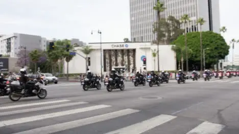 Hollywood Police Motorbike Convoy During Protests