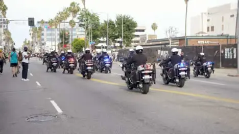 Hollywood Police Motorbikes During Protests