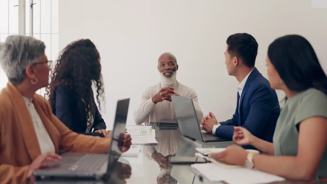 Leadership CEO or black man in a meeting