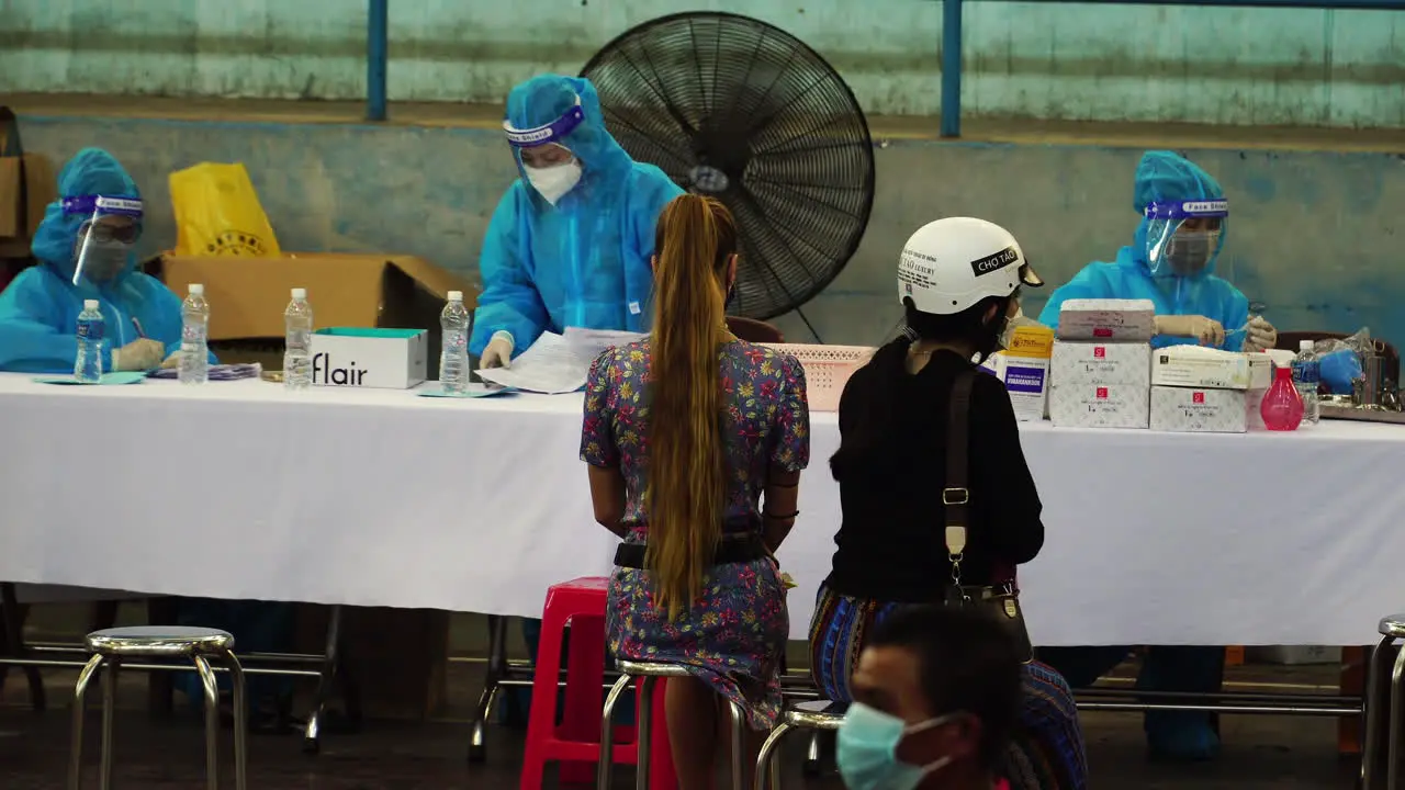 Health team on foreign vaccination day