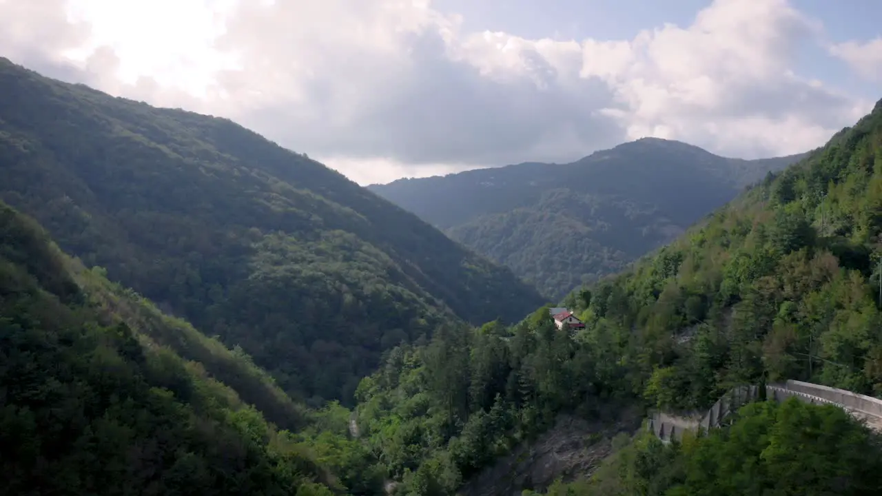 drone shot reveal an artificial lake near Genova Liguria Italy