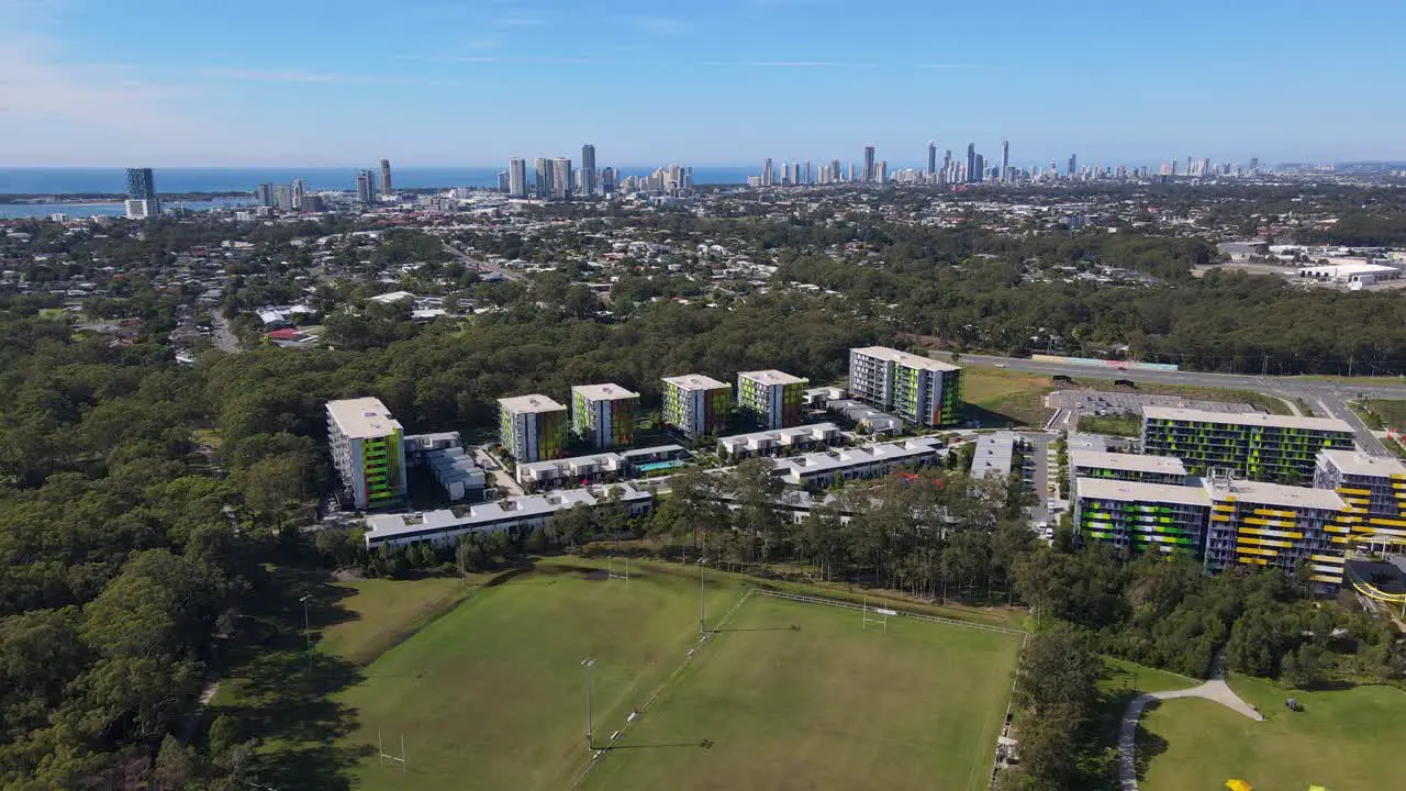 Modern Exterior Of The Gold Coast University Hospital With The Cityscape On The Background In Queensland Australia