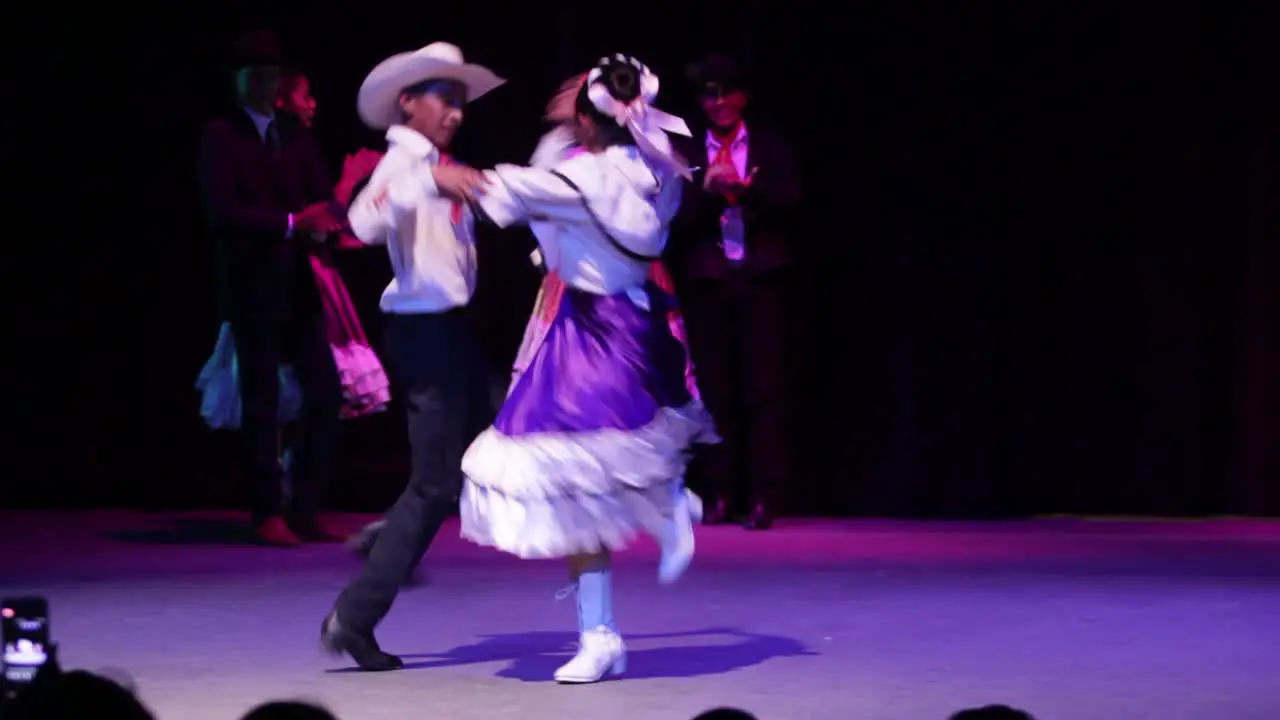 Close up of young mexican dancers dancing polka polkas is very popular in northern Mexico