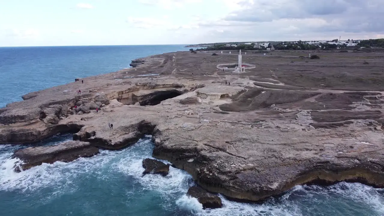 Grotta Della Poesia in Salento Apulia Puglia Italy Aerial