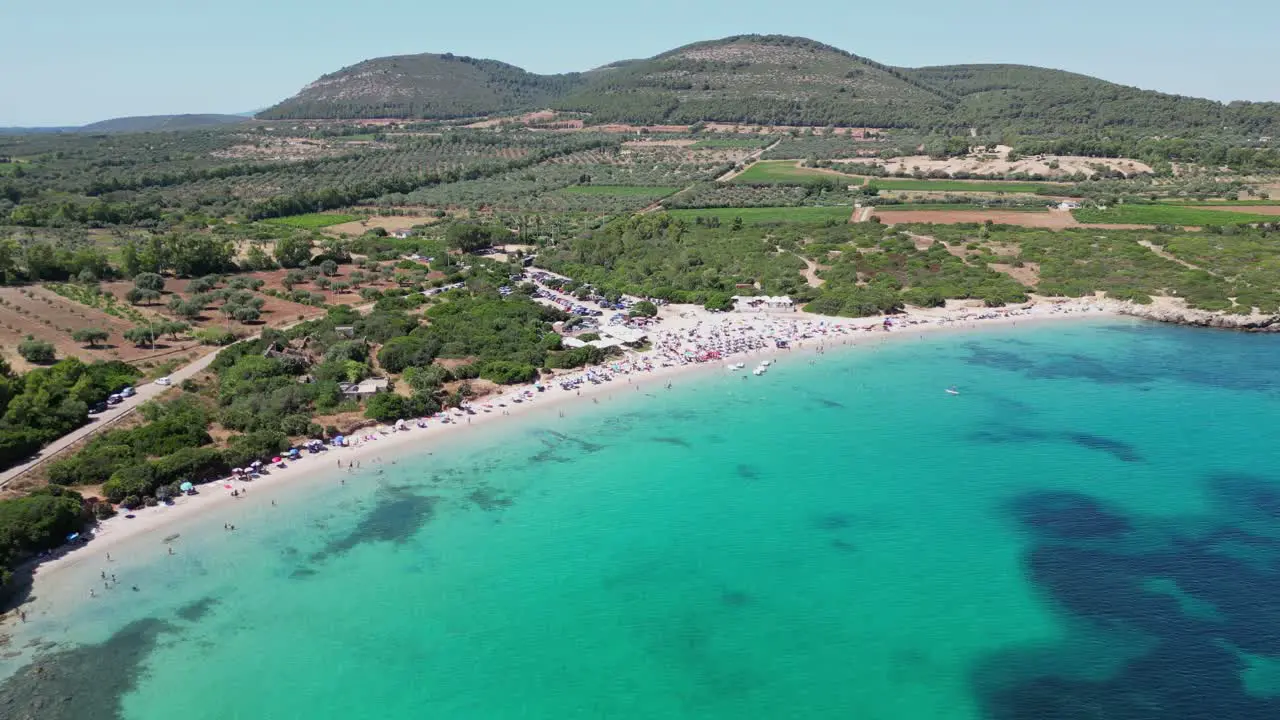 Cala Spinosa Beach at Capo Testa Santa Teresa di Gallura Sardinia Italy 4k Aerial