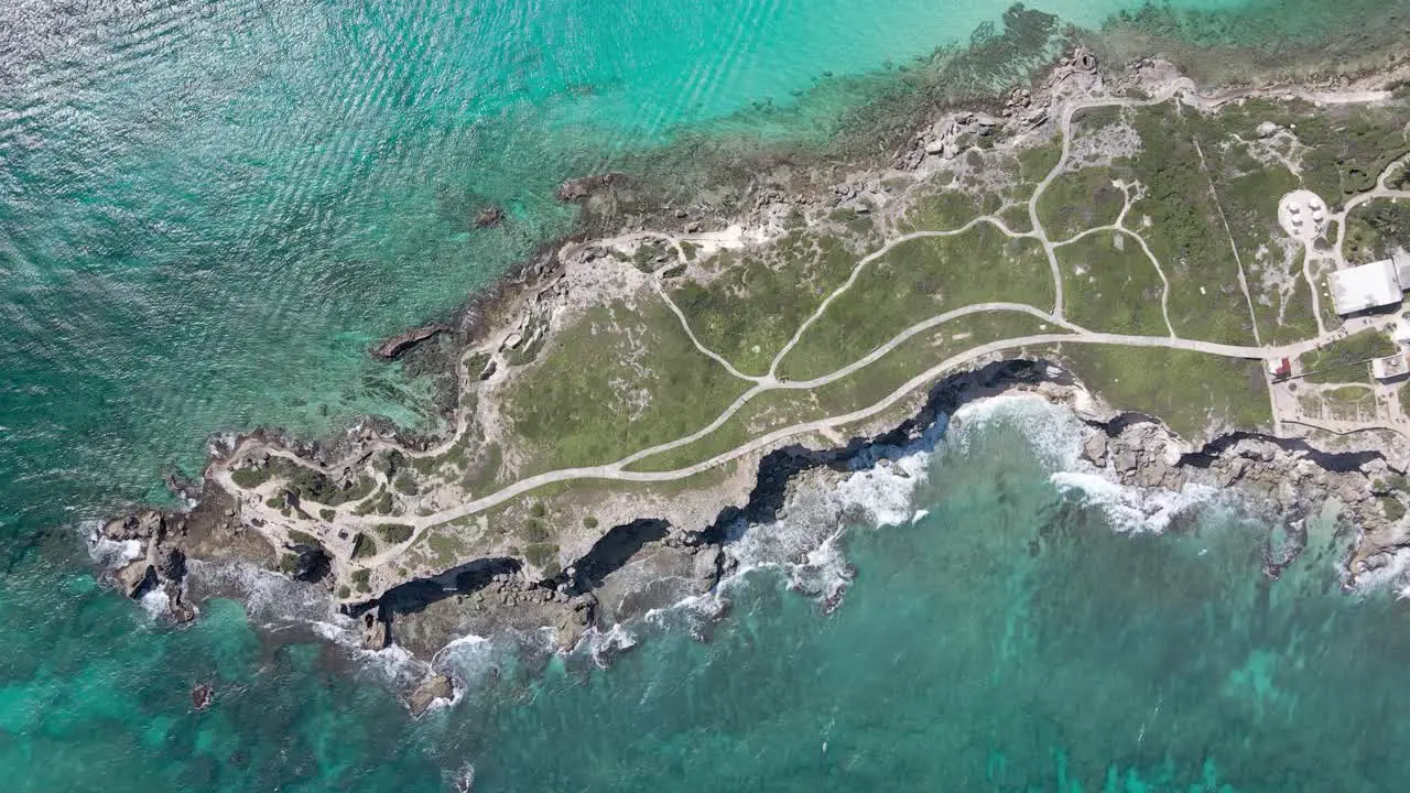 TOP VIEW Aerial of Isla Mujeres Yucatan Mexico