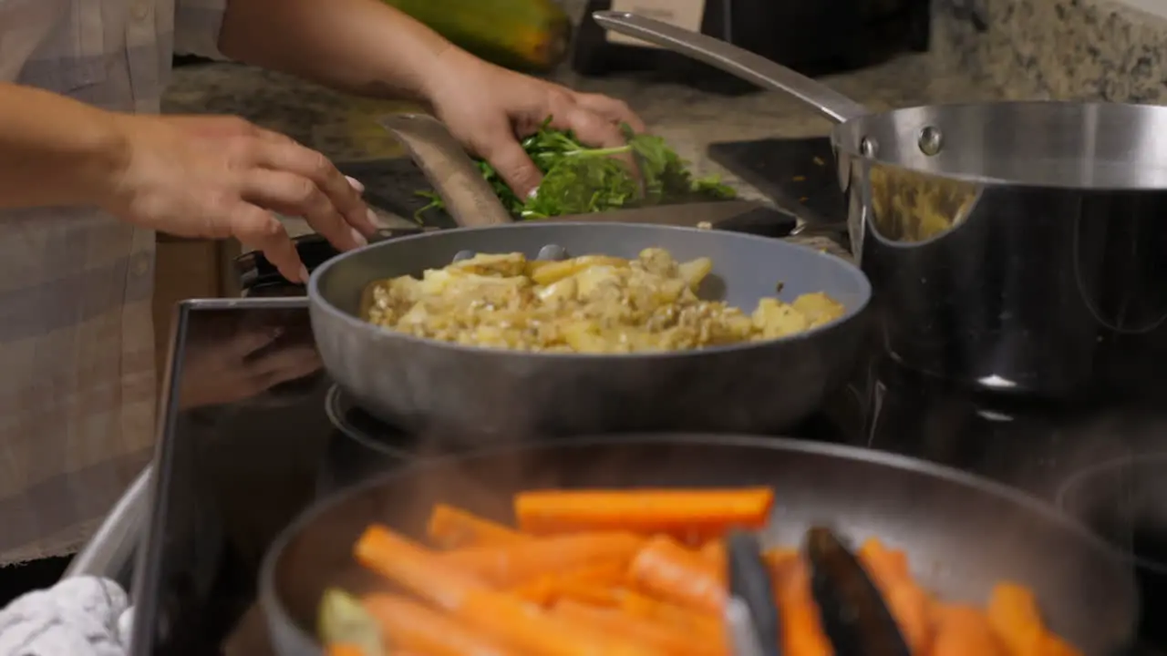 a woman preparing a fresh dinner at home