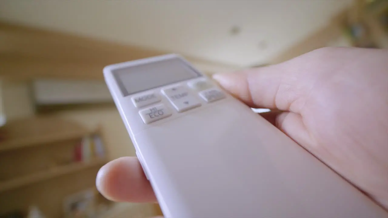 Macro Shot Of Air Conditioner Temperature Remote Controller