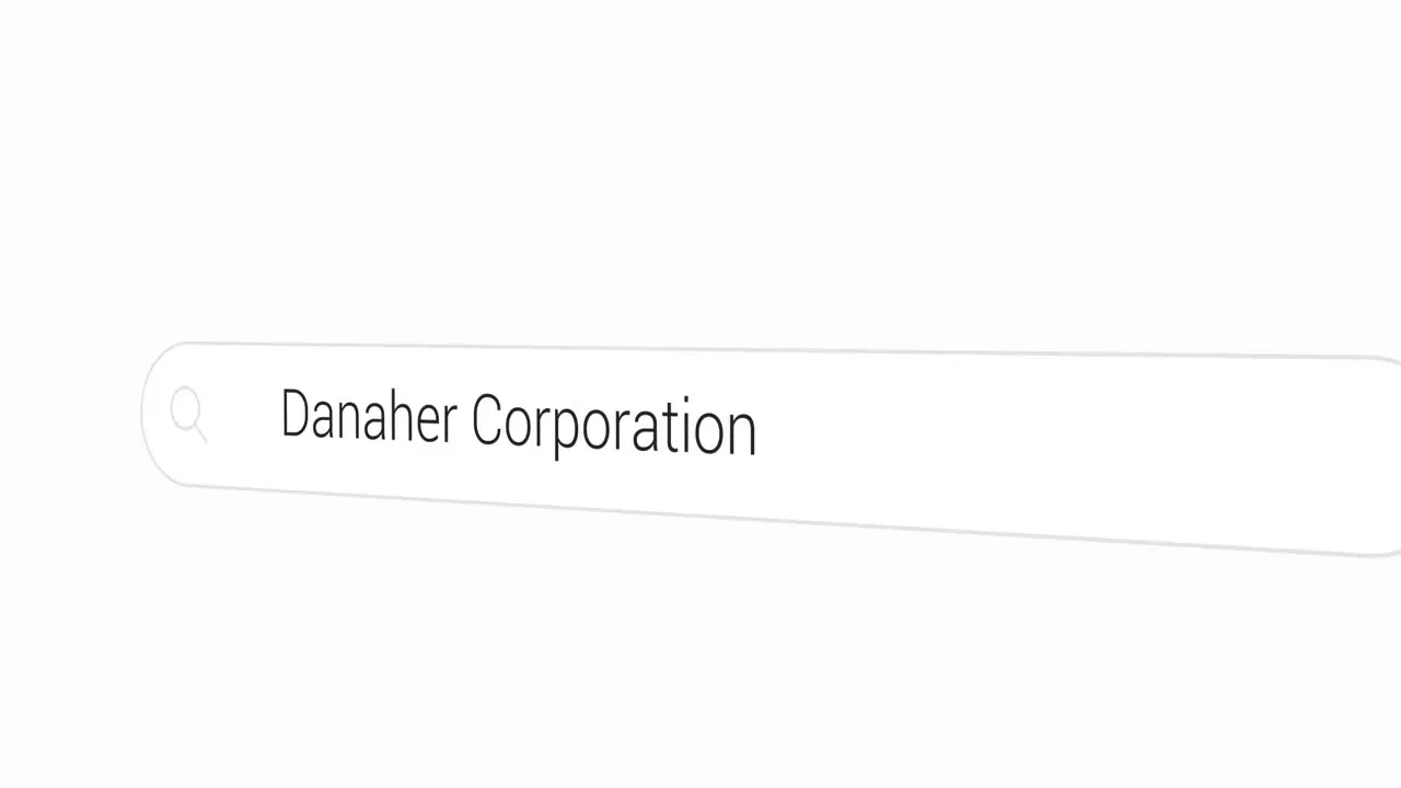 Typing Danaher Corporation on the Search Engine