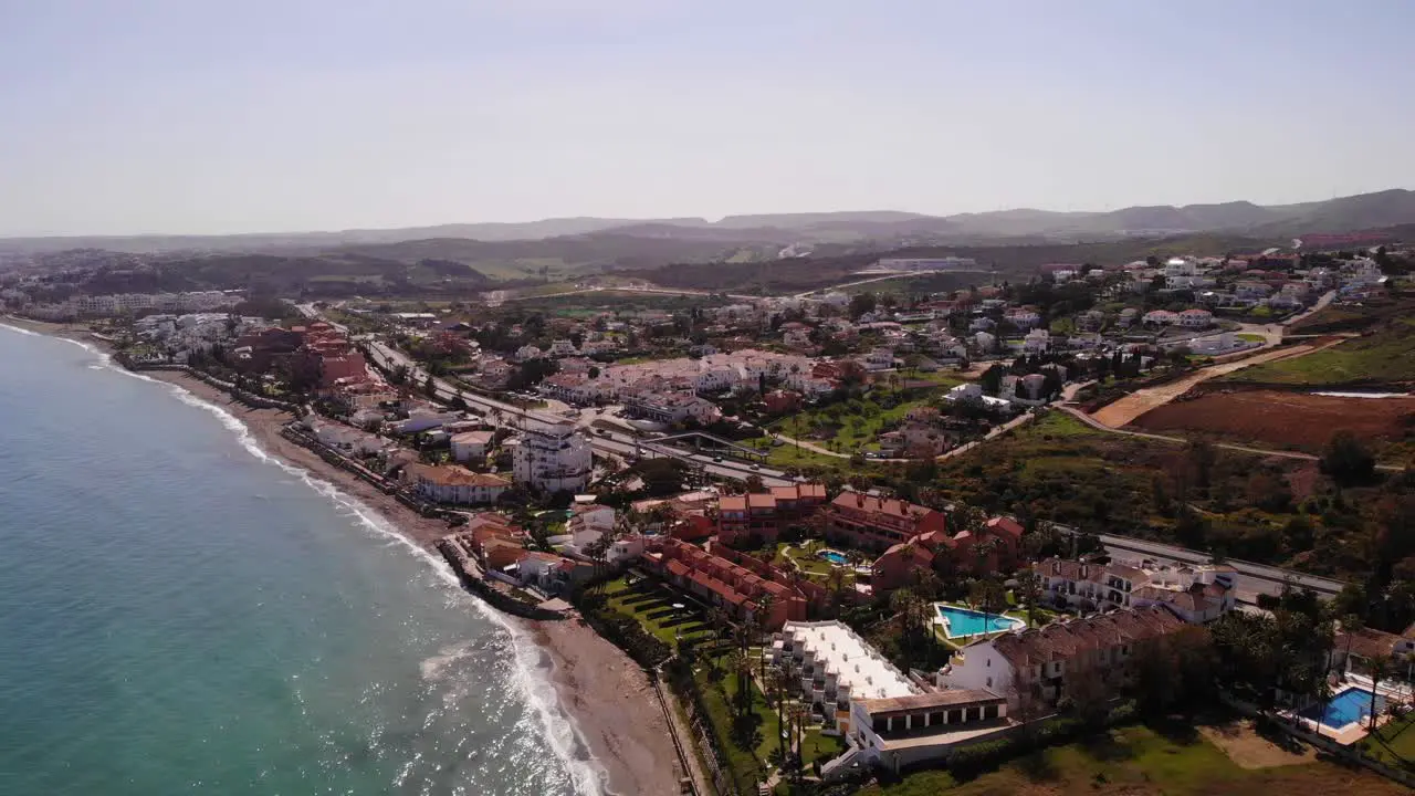 Aerial View Of Estepona Coastline With Beach Front Properties Along The Costa Del Sol