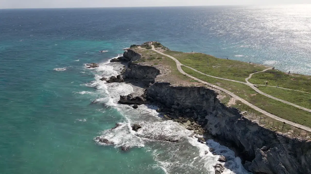 Aerial of the edge if the world Isla Mujeres Mexico