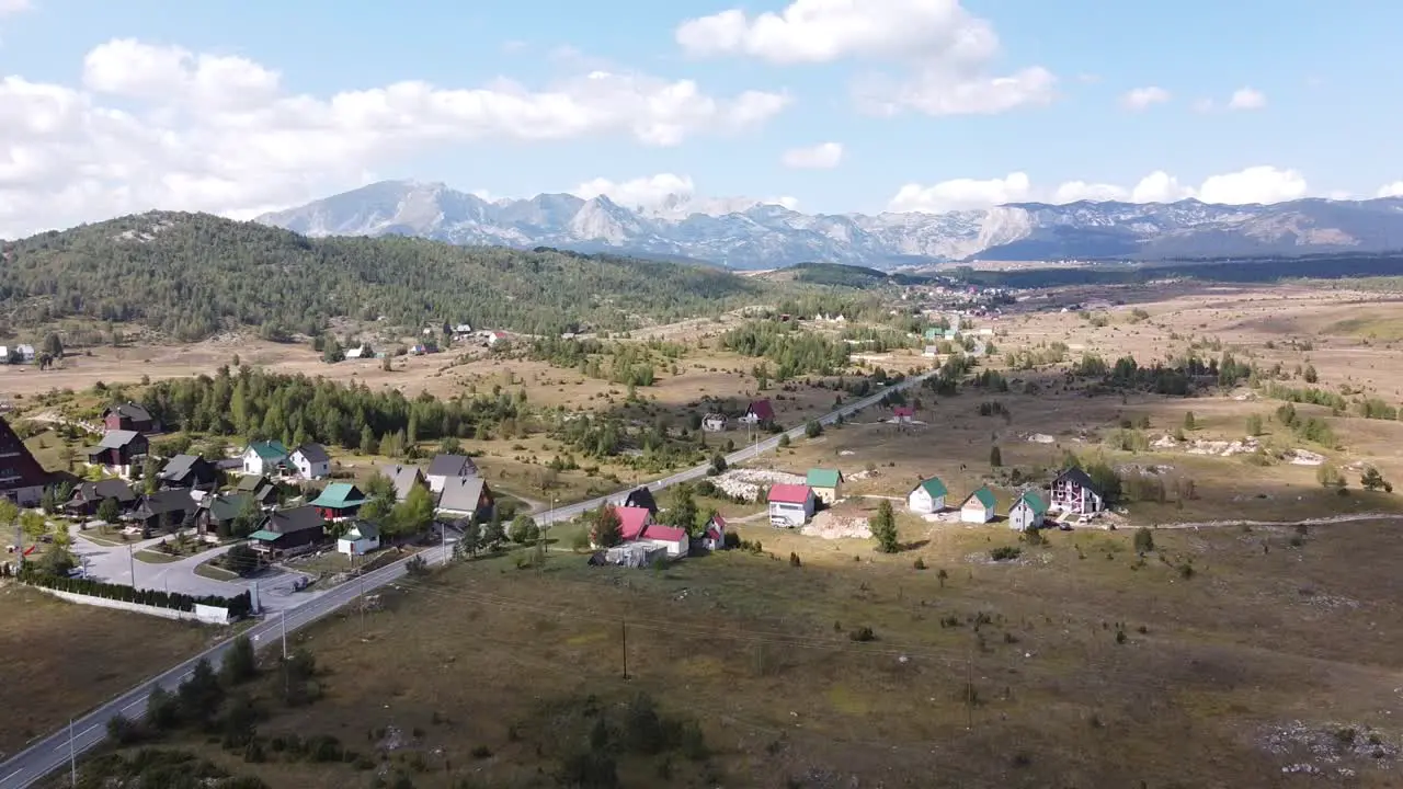 Zabljak Holiday Resort near Durmitor National Park Montenegro Aerial Forward