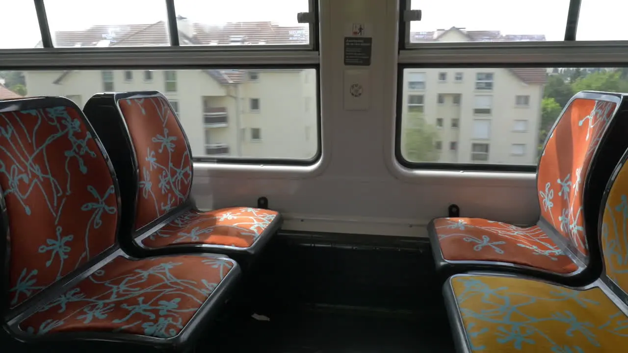 Empty seats in commuter train