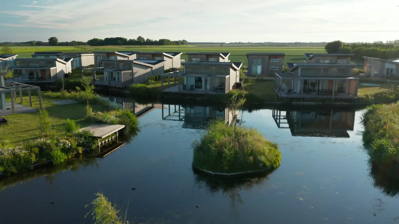 Famous Holiday Resort Of Roompot Water Village Under Cloudy Blue Sky In Kamperland Town Netherlands