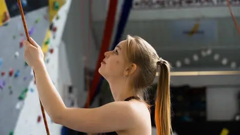 Instructor in a climbing wall centre