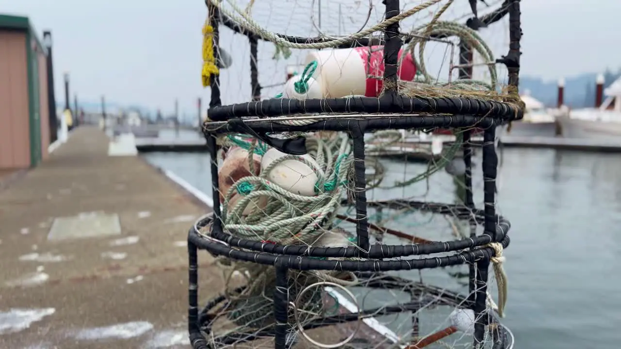 Crab Traps For Crab Fishing On The Coast Of Florence In Oregon USA