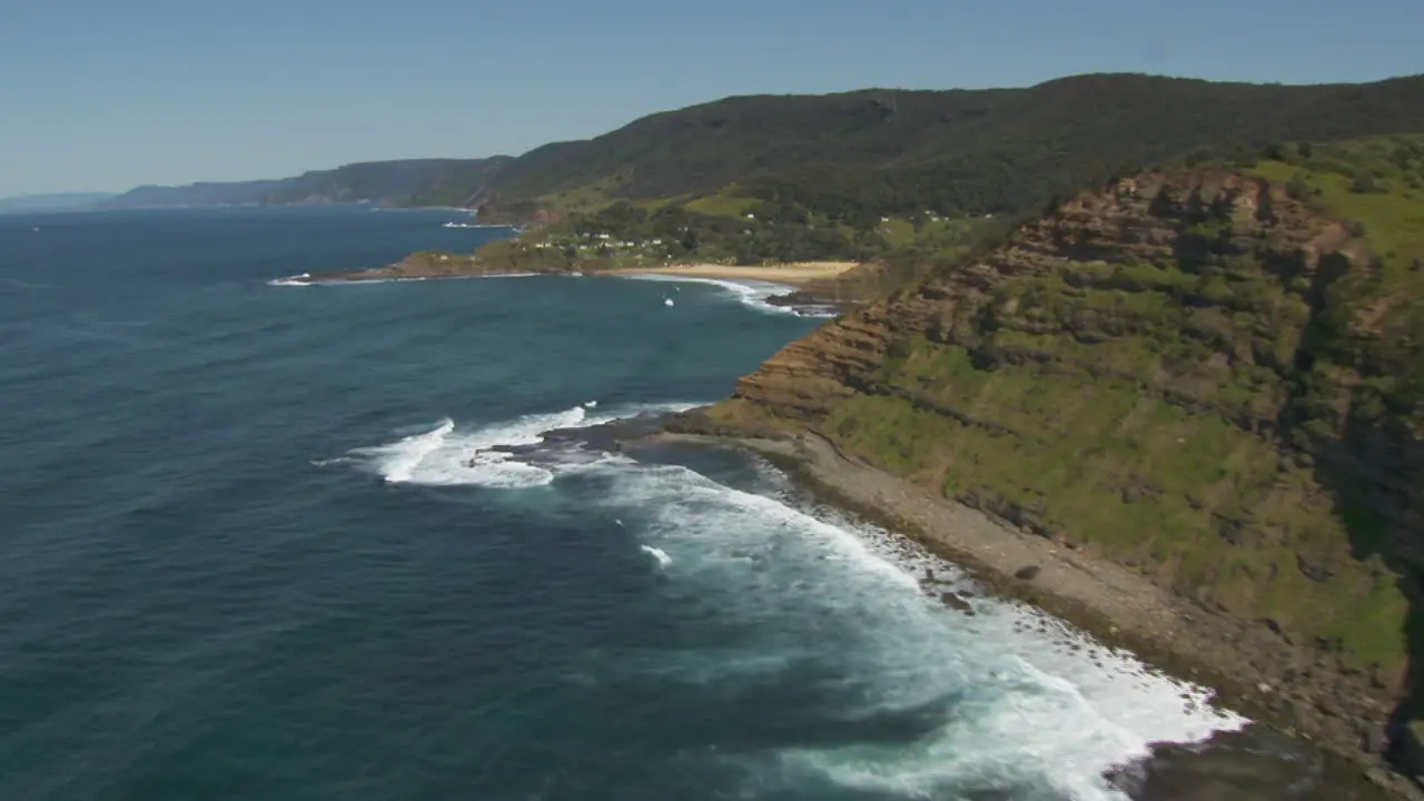 Australia's Lush Picturesque Rough Coast Establishing Aerial