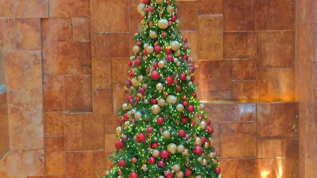 Colorful Christmas Tree Inside The Building Of Trump Tower In New York USA