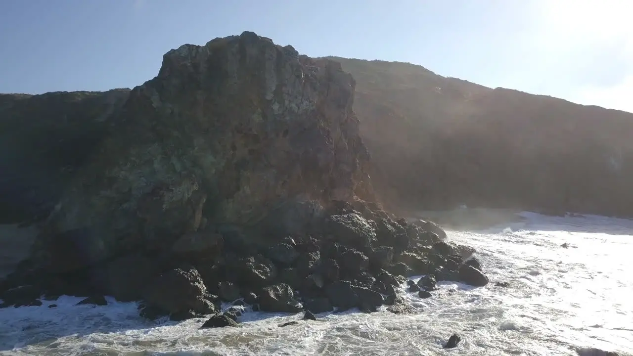 Aerial viewof beautiful beach with cliff