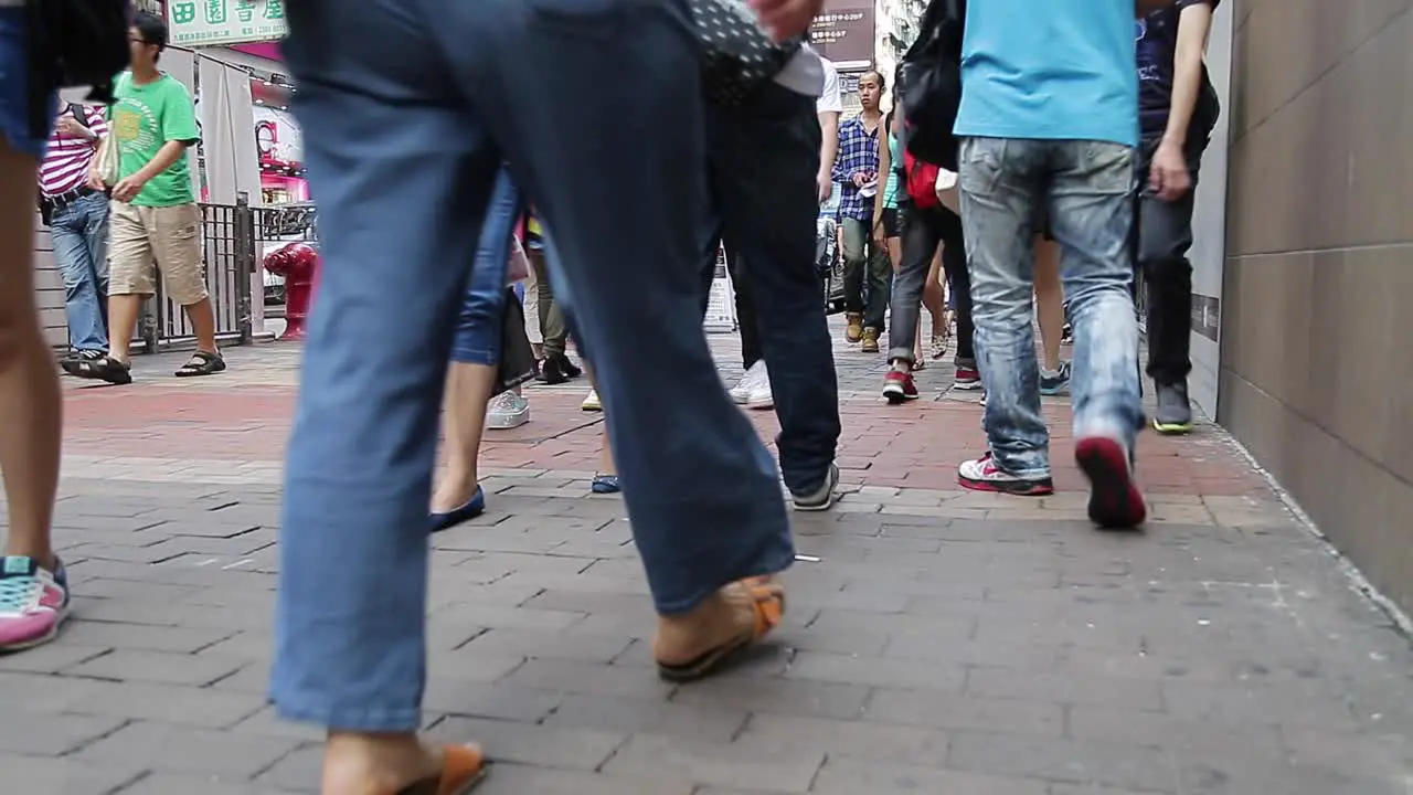 Crowded Street in Hong Kong