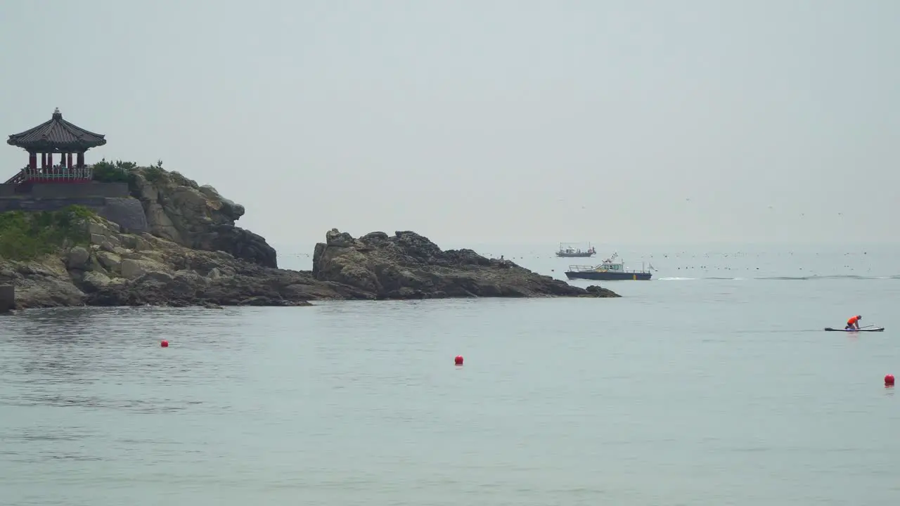 Octagonal Pavilion At The Jukdo Park Near Songjeong Beach In Busan South Korea