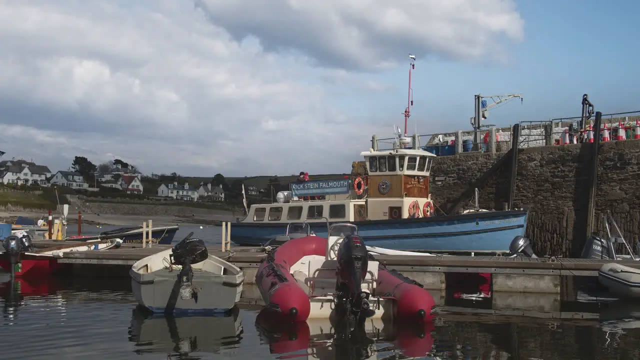 Blue Ferryboat Docks At The St