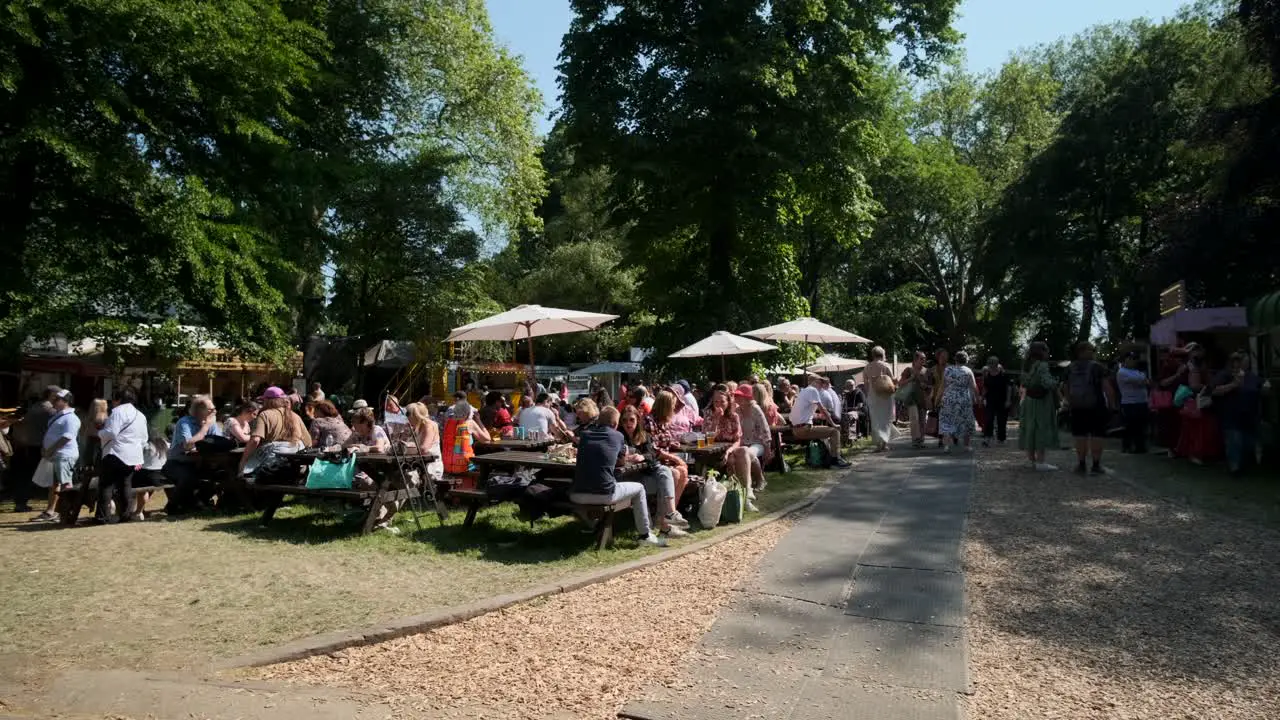 Picnic area at the chelsea flower show festival