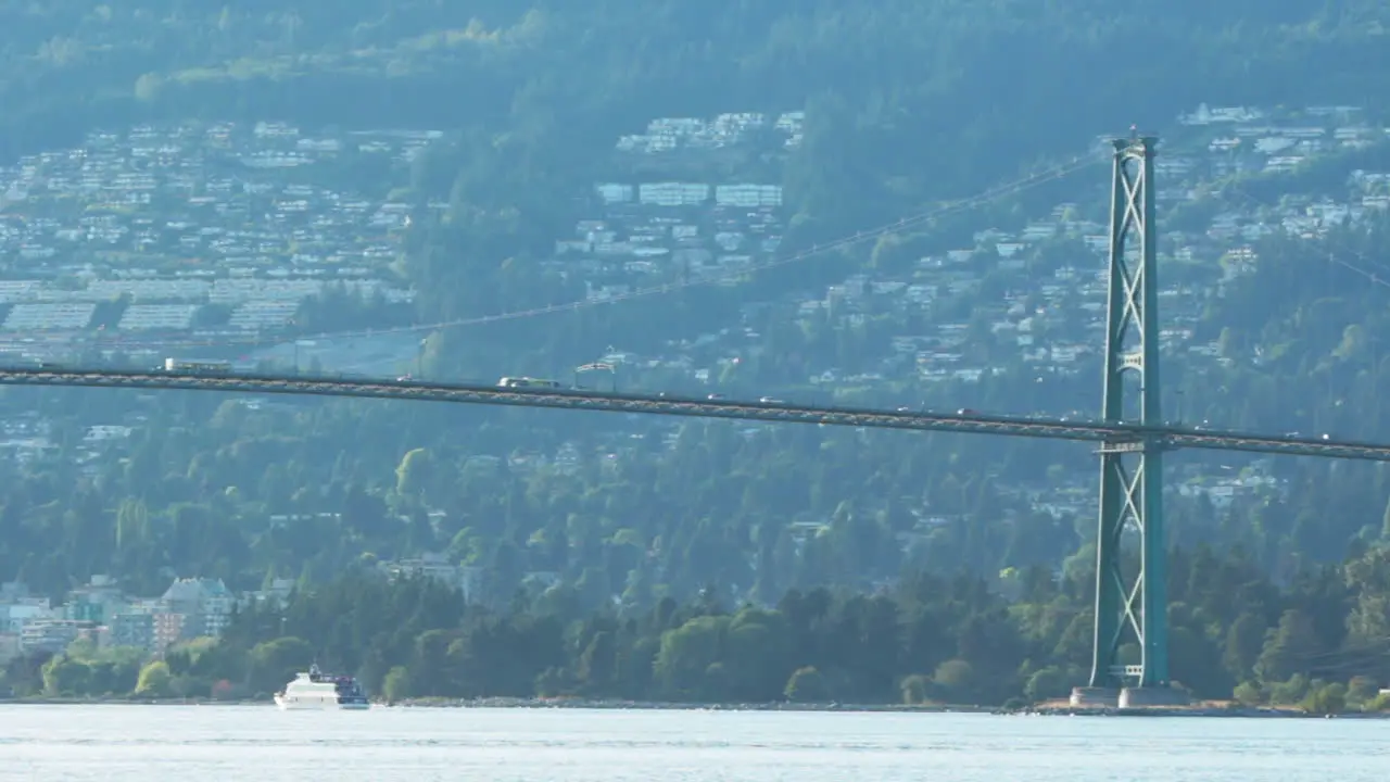 Sunset on Lions Gate Bridge in Vancouver