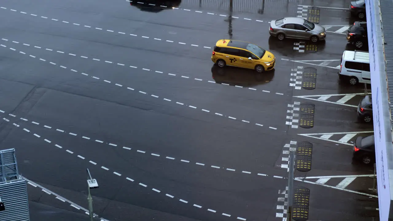 Cars on driveway to Sheremetyevo Airport Moscow