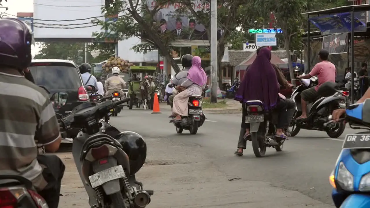 Scooter Pulling Out into Indonesian Road