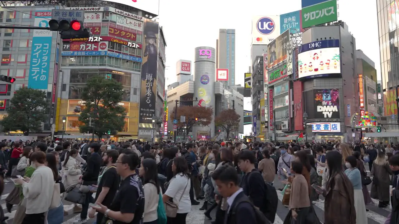 Busy day in Tokyo Japan at the Famous Shibuya Crossing on the street many people