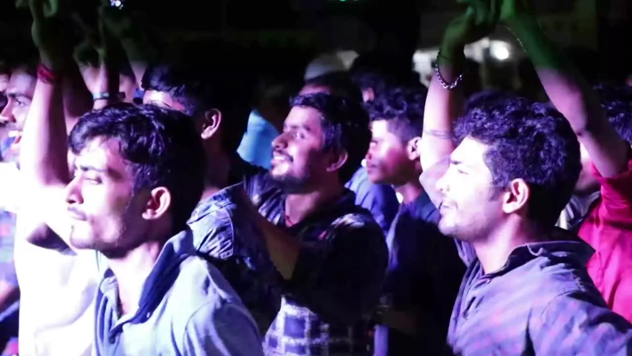 The dancing crowd at Mangalore Dasara