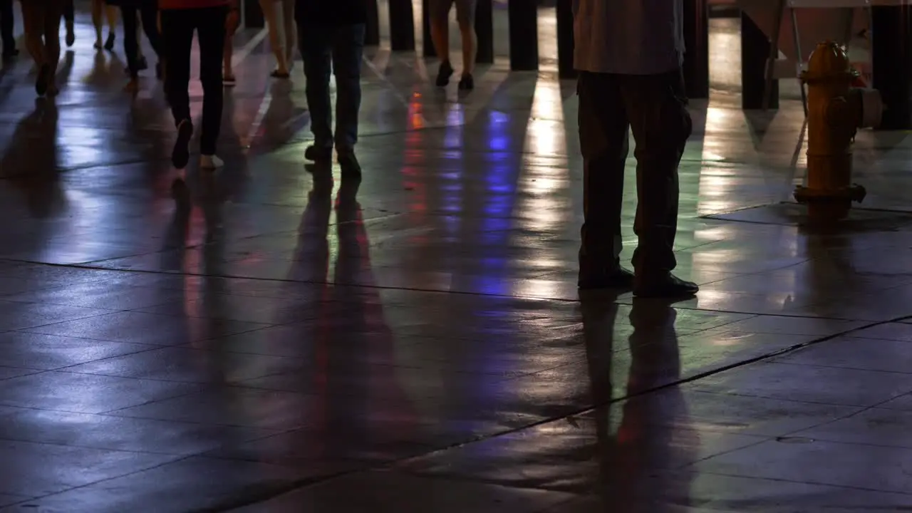 People Walking Through Streets of Vegas