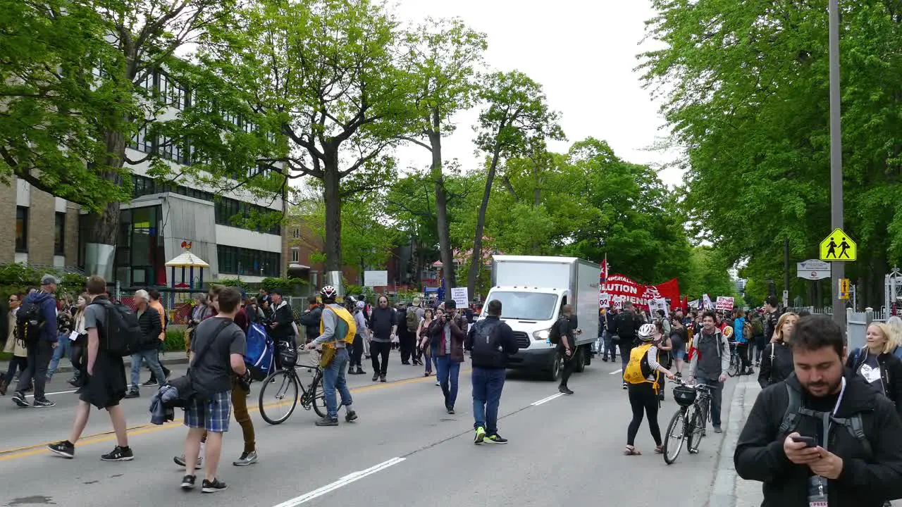 Climate environment pollution protest in the streets of Quebec